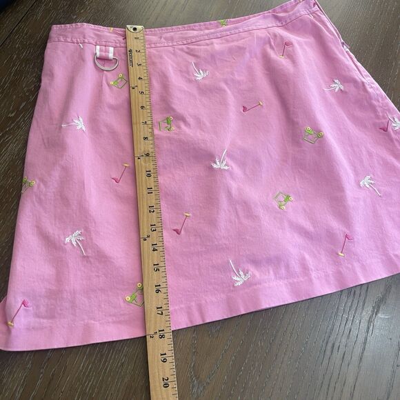 Island Republic Golf Skort Womens Size 14 Pink Embroidered Palm Tree Golf Cart - Picture 11 of 12